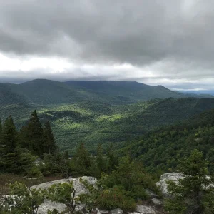 The valley below