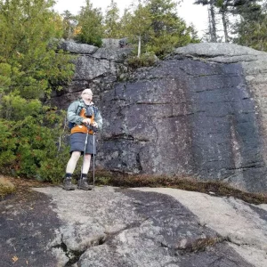 Enjoying views from first ledge
