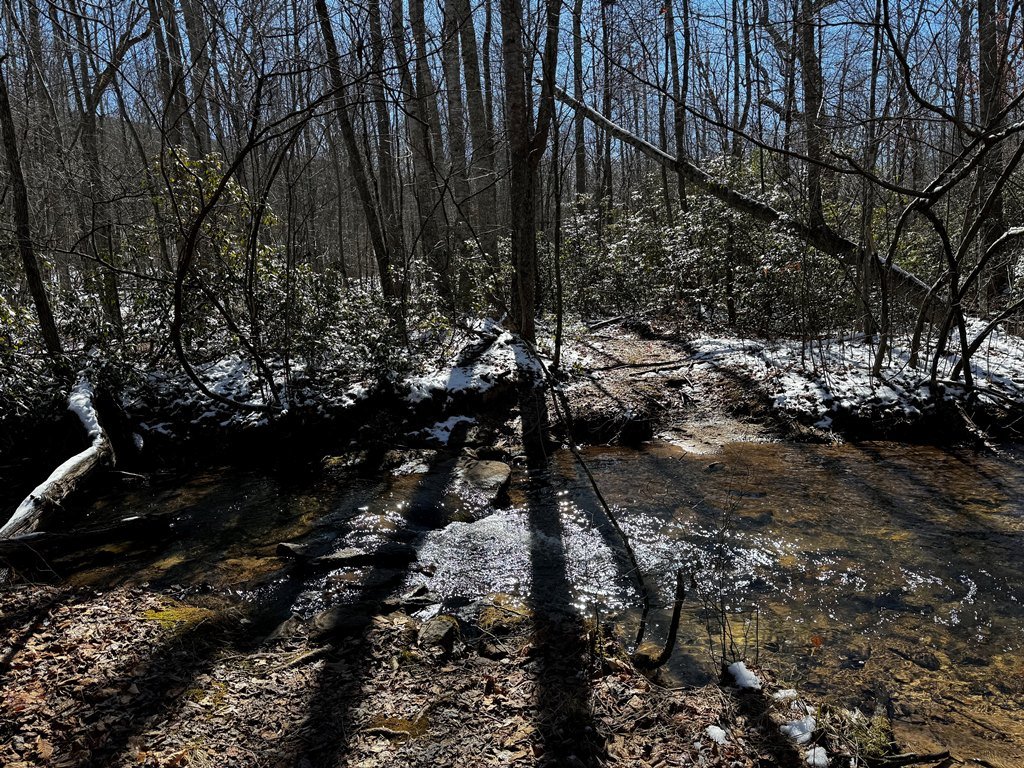 Rock hop across a feeder brook