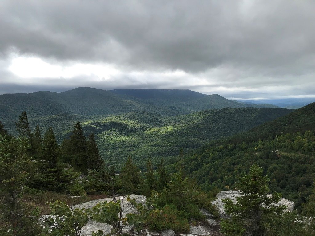 The valley below
